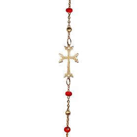 Bracelet perlé avec croix Arménienne or jaune 18cts 0.9grs