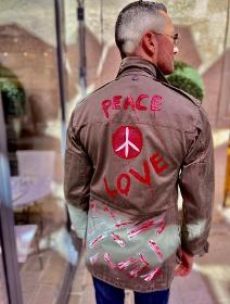 Veste militaire Peace and love