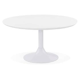 Table basse design VALENTINE en bois et métal (blanc)