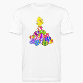 Poussins jaunes sur nid d'oeufs T-shirt bio Homme