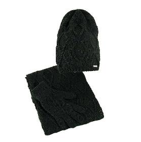 Écharpe, gants et gants noirs pour femmes
