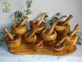 Mortier & Pilon en bois d'olivier