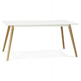 Table à manger style scandinave ORGE en bois (blanc)