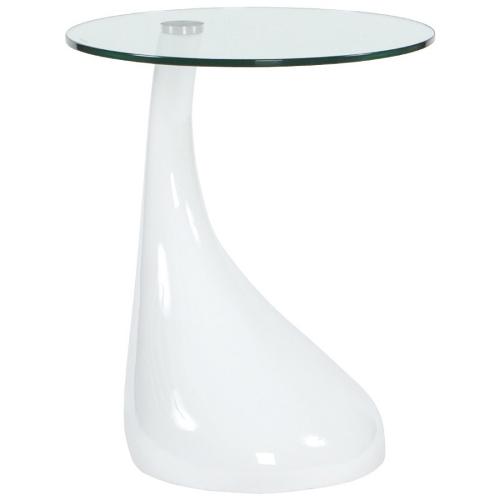 Table d'appoint TARN en fibre de verre trempé (blanc)
